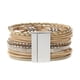 thumbnail image 2 of s bohemia brazalete de material cuero de múltiples capas de cuerda vintage Beige Yuyangstore Pulsera de hojas multicapa, 2 of 6