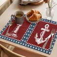 thumbnail image 3 of Independence Day Placemats Set of 4, America Flag Star Ocean Lighthouse Anchor Rudder Non-Slip Place Mats Washable Table Mats for Kitchen Dining Table Decorations Indoor/Outdoor, 3 of 9