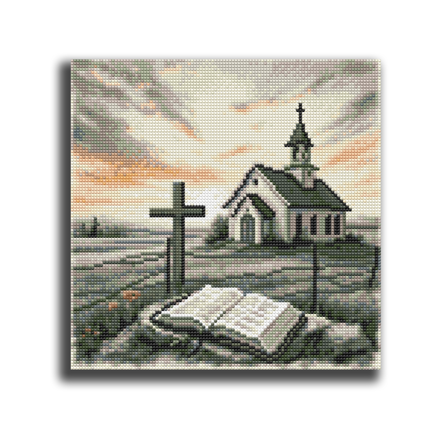 BYGFHLYW Country Church Diamond Painting Kit, 14x14 Inch photo 5