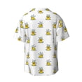 thumbnail image 5 of Uemuo Rubber Duck Showe Pattern Cotton Linen Short Sleeve Shirts,Casual Lightweight Button Down Shirts,Vacation Beach Summer Tops-XX-Large, 5 of 7