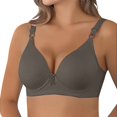 thumbnail image 4 of ManxiVoo Non Underwire Support Bra 3 Piece Set Plus Size Minimizer Anti Sag Comfort Fit for Daily Use L Size Grey, 4 of 6