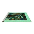 thumbnail image 2 of Ahgly Company Machine Washable Indoor Round Abstract Turquoise Blue Contemporary Area Rugs, 6' Round, 2 of 4