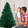 thumbnail image 3 of Hengu 5ft Pre-Lit Fiber Optic Artificial Christmas Tree with Multicolor LED Lights, Metal Stand Holiday Decoration, 3 of 9