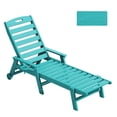 thumbnail image 4 of LOYALICE Adjustable Wheeled HDPE Plastic Outdoor Patio Lounge Chair W/ Cup Holder,78.3"x25.1"x16.3", Turquoise, 4 of 11