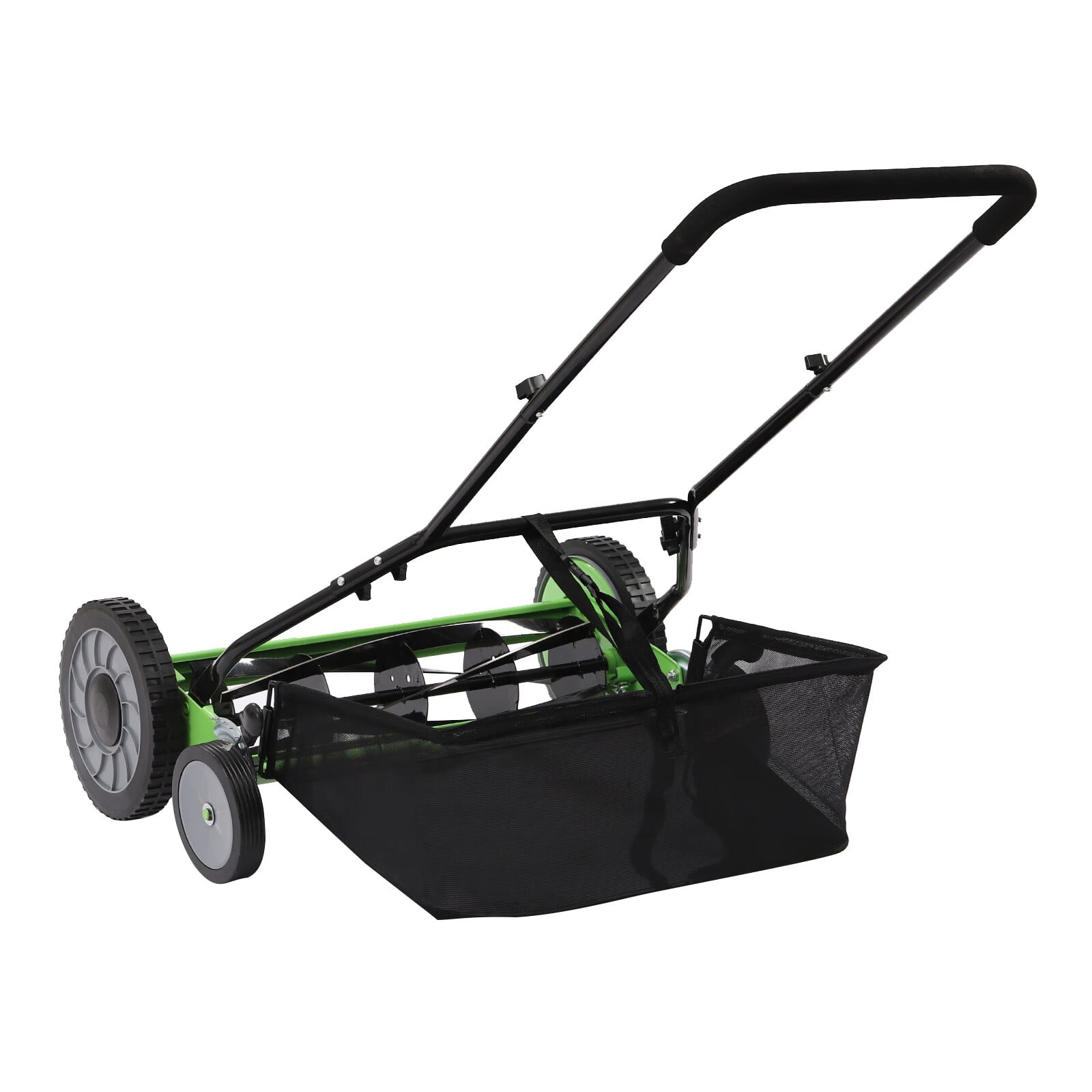 Aiqidi 20 inch Manual Push Reel Lawn Mower Home Height Adjustable 5 Blades Lawn Sweeper with Grass Catcher for Yards Sidewalks