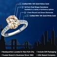 thumbnail image 2 of Gem Stone King 10K Two Tone Gold Peach Morganite and Lab Grown Diamond Engagement Ring for Women | 1.80 Cttw | Oval 9X7MM | Gemstone October Birthstone | Size 6, 2 of 6