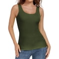 thumbnail image 2 of Tank Top for Woman Tank Top For Woman Summer Sleeveless Neck Ribbed Workout Tank Tops Slim Basic Tee Shirts Tank Tops, 2 of 9