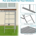 thumbnail image 6 of Chicken Perch with Swing Set, Roosting Bars for Chickens in Coop for Pet Chickens' Health and Happiness, Metal Chicken Toys Accessories for Backyard Farms, Light Gray, 6 of 7
