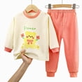 thumbnail image 4 of CAUYDY 24M 2T 3T 4T 5T Little Kid Girl Pajamas Child Clothing Fall Winter Long Sleeve Shirt and Pants Set Baby Sleepers Toddler Outfits for Girls Sizes 4-5 Years,Light Yellow, 4 of 4