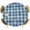 Blue, variant on Elastic Fitted Round Tablecloth, Pink Plaid Waterproof Stretch Table Cover for 36"-44" Tables, Modern Art Checkered Farmhouse Washable Outdoor Tablecloths for Patio, Picnic, Camping