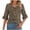 A#Khaki, variant on Yuanlook Womens Casual Tops,V Neck Shirts Ruffle Tunics 3/4 Sleeve Blouse with Flower Printed - Pink - XXL