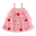 thumbnail image 2 of Gvdentm Toddler Baby Girl Tulle Dress Valentines Outfits Sleeveless Valentines Dress 1-8 T Star Heart Red Pink Dresses Kids Valentines Clothes Pink,5-6 Years, 2 of 9