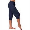 thumbnail image 5 of AherBiu Capri Pants for Women High Waisted Drawstring Workout Joggers Stretchy Yoga Capris with Pockets, 5 of 7