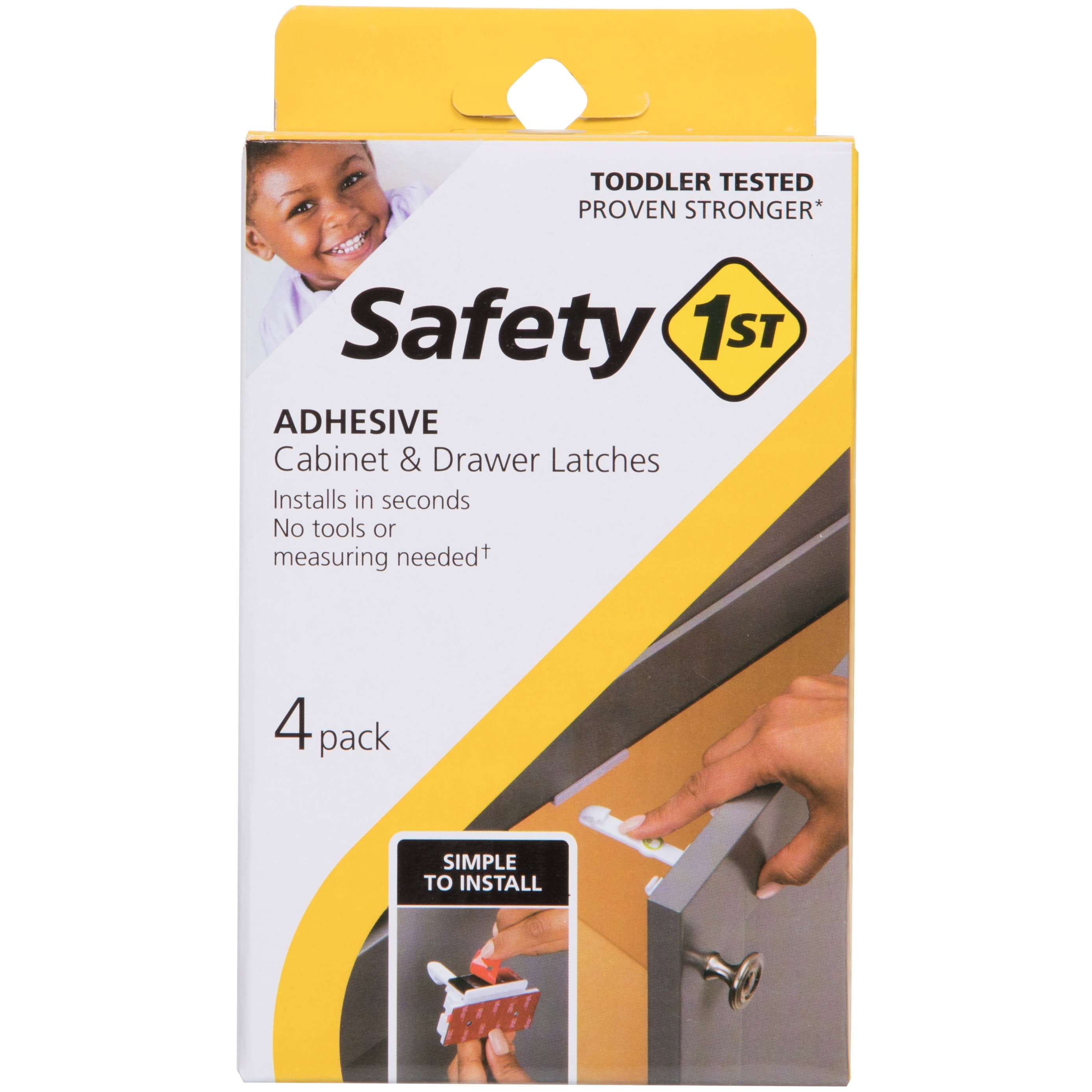 Safety 1ˢᵗ Cabinet & Drawer Latch (14pk), White 