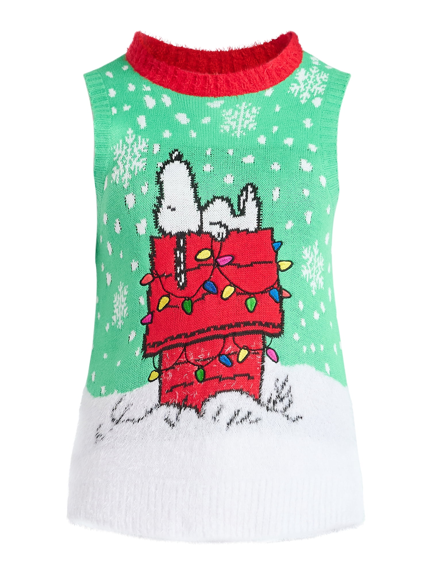 Peanuts Women's Embellished Christmas Sweater Vest, Sizes XXS-XXL