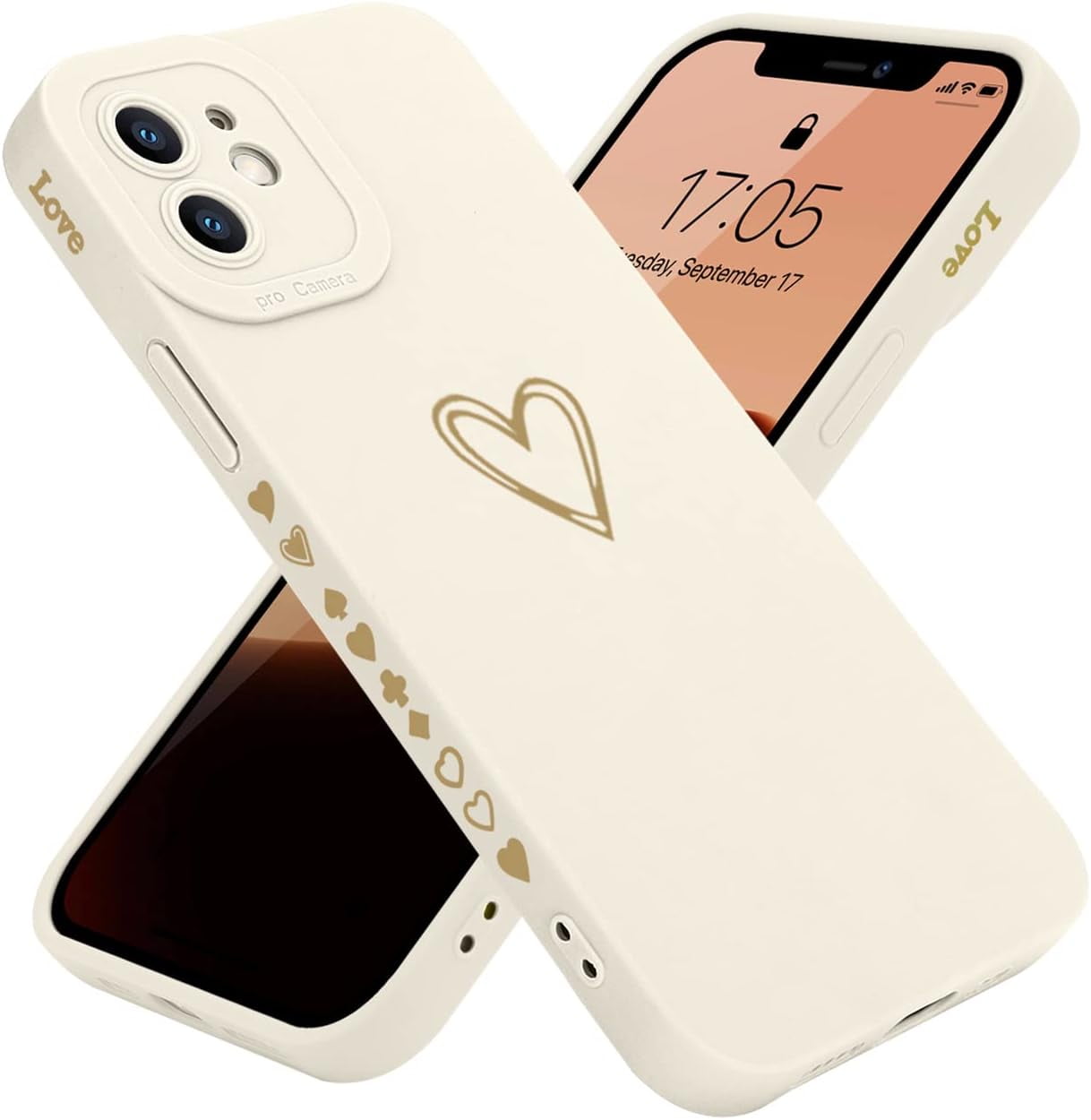 Compatible With Iphone 12 Case 61 Inch For Women Girls Cute Luxury Love Heart Soft Anti 3236