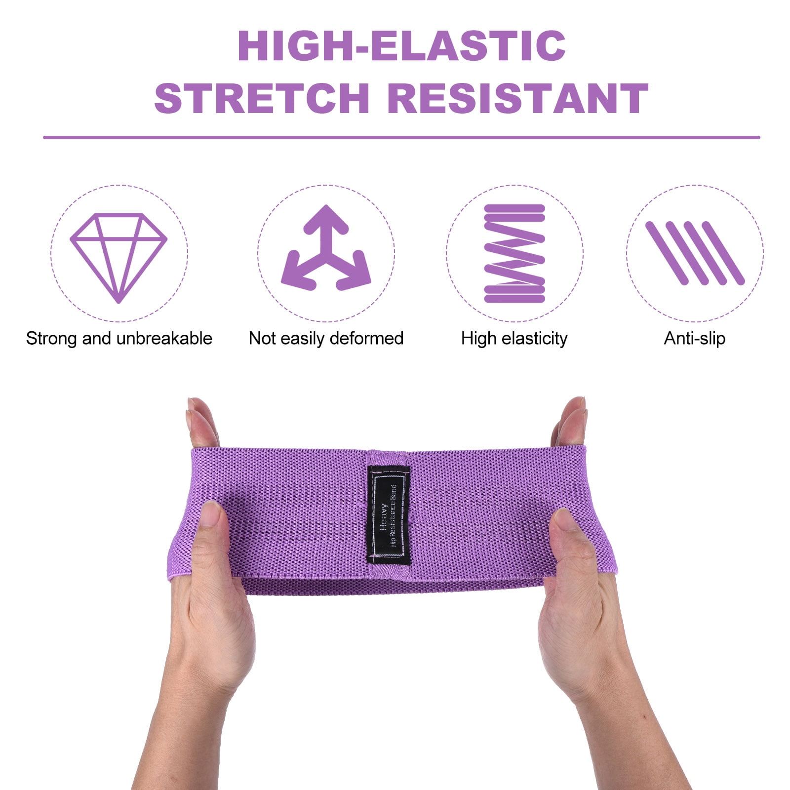 Uxcell 12Pcs Fabric Resistance Bands Booty Workout Bands Exercise Fitness Elastic Band for Women Men 3-Level (S/M/L)