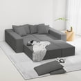thumbnail image 6 of Oversized Modular Sectional Couch with Reversible Chaise, Modern Upholstered Sectional Sofa Couch Set, 132" L Shaped Convertible Sofa Couch with 6 Pillows for Living Room, 6 of 9