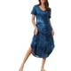 thumbnail image 2 of INSPIRE CHIC Camisón de mujer con cuello en V, manga corta, vestido largo de lounge de primavera y verano con bolsillo, talla XL, teñido en azul, 2 of 6