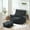 Gray, variant on Modern Giant Bean Bag Chair with Ottoman Bean Bag Couch Sofa with Footstool Lounge Large Bean Bag Chairs for Adults Reading Chair for Bedroom Living Room ( Button Type)