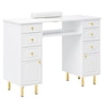 thumbnail image 7 of Ktaxon Manicure Table for Nail Tech with Dust Collector, Storage Drawers & Wrist Cushion, White, 7 of 7