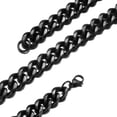 thumbnail image 4 of EOEMY 8-19mm Polished Black Plated Stainless Steel Cuban Curb Chain Necklace Bracelet-Black-15mm-20Inch Or 50Cm, 4 of 5