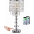 thumbnail image 7 of Acaxin Crystal Table Lamps for Bedroom Nightstand - Touch Bedside Lamps with Two USB Charging Ports Silver, 3 Way Dimmable Small Glam Lamp for Girls, Night Stand Lamp for Living Room, 7 of 7