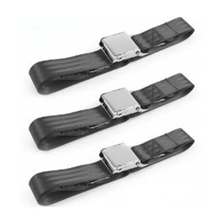 SafeTBoy Airplane 2 Point Charcoal Lap Bucket Seat Belt Kit with Bracketry & 2 Belts for 1967-1979 Ford Truck
