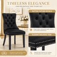 thumbnail image 4 of LegaHome Dining Chairs Set of 2, Velvet Upholstered Dining Chair with Nailhead Trim&Solid Wood Legs, Button Padded Dining Chairs Set for Kitchen Dining Room Living Room, Black, 4 of 8