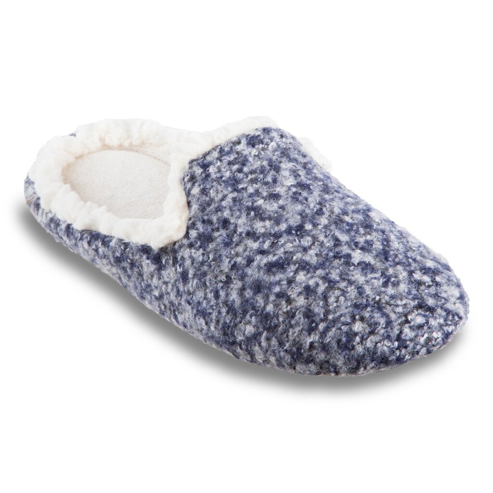 women's isotoner jessie microsuede heathered knit hoodback slipper