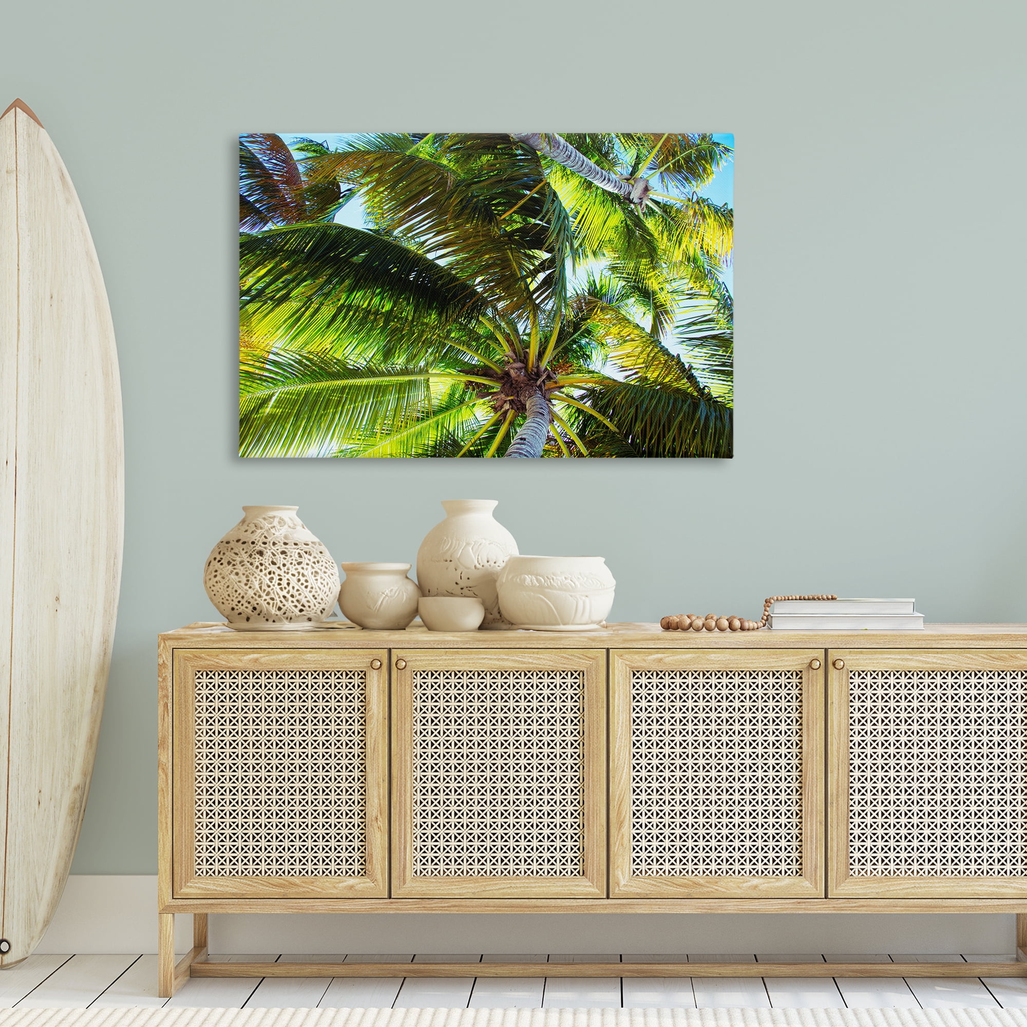 Stupell Industries Swaying Palm Leaves Botanical & Floral Photography Gallery Wrapped Canvas Art Print Wall Art, 45 x 30