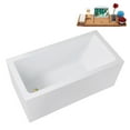 thumbnail image 6 of 59" Streamline G-79-310-BBR Soaking Glossy White Freestanding Tub and Tray With Internal Drain in Brushed Brass, 6 of 13