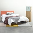 thumbnail image 5 of Mellow Kert Metal Platform Bed with Fabric Headboard and Rounded Legs, Sunset Coral, King, 5 of 8