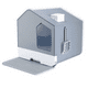 thumbnail image 4 of Arenero para gato cerrado en forma casa tamaño mediana de fácil limpieza color gris con pala Ajolopet, 4 of 13