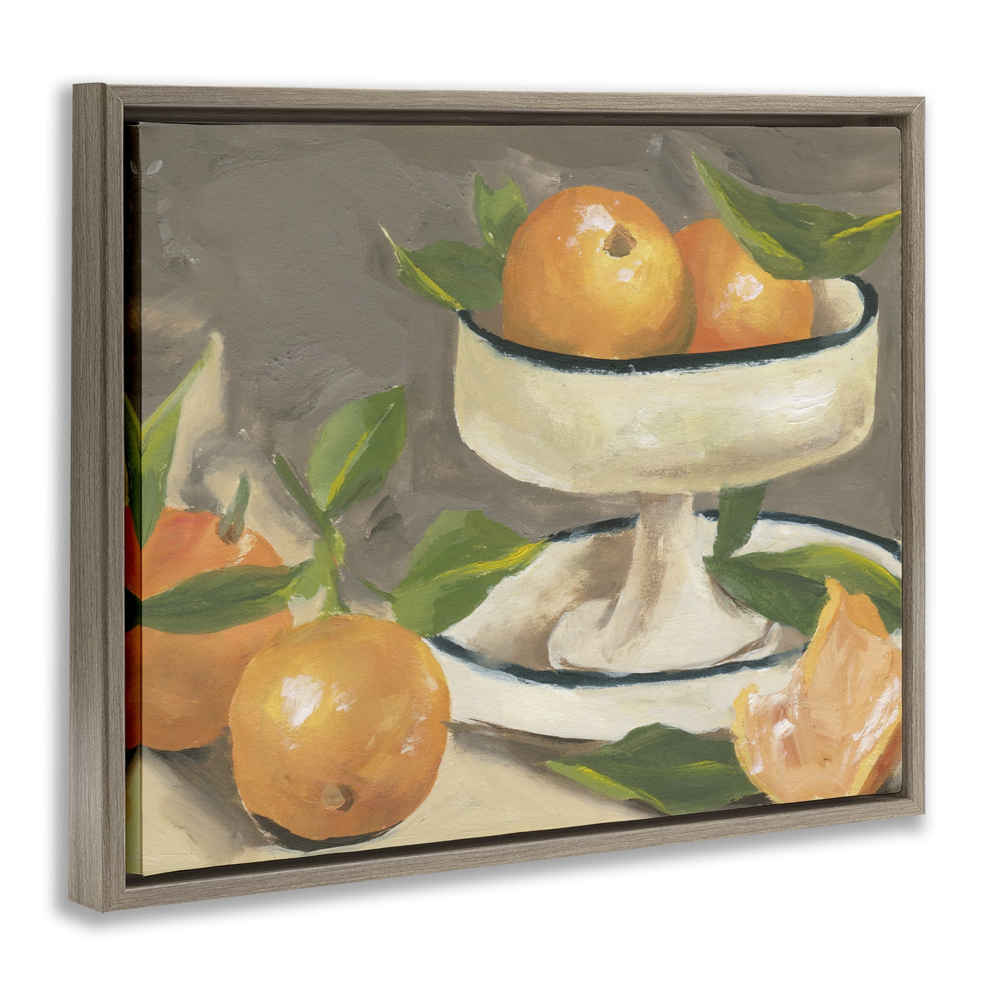 Stupell Industries Citrus In Stillness Brown Framed Floater Canvas Wall Art, design by Melissa Wang