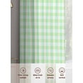 thumbnail image 6 of Green Grid Sheer Curtains 84 Inch Length 2 Panels Set, Checkered Plaid Gingham Lattice Trellis Print Voile Window Treatment Rod Pocket Curtains Sheers Drapes for Bedroom/Living Room/Kitchen 52"x84"x2, 6 of 7