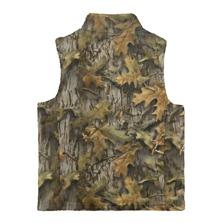 Uorisanigo Fleece Vest for Boys Girls Full Zipper Camo Hunting