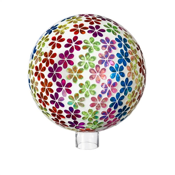 10" Gazing Ball, Mosaic Floral, Brights - Walmart.com - Walmart.com