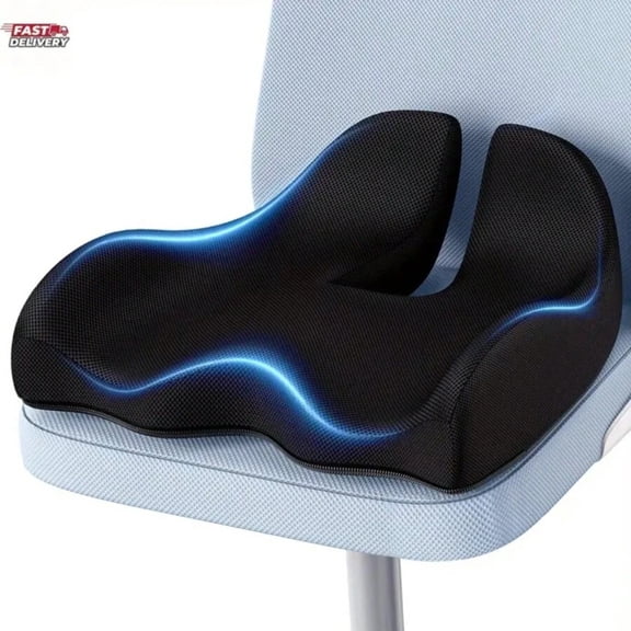 REZJSWFSMMJ 17x13.5x5" Ergonomic Seat Cushion - Office Chair Cushions Butt Pillow For Car Long Sitting - Memory Foam Chair Pad For Back, Coccyx, And Tailbone Pain Relief