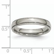 Titanium Grooved and Beaded Edge 4mm Polished Band