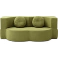 thumbnail image 6 of King Size Sofa Bed, 76 Inch Convertible Futon Boneless Couch, 2-in-1 Loveseat Sleeper Sofa with 2 Pillow, Modern Velvet Fabric Floor Couch Bed for Living Room, No Assembly Required (Green), 6 of 17