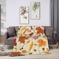 thumbnail image 2 of Autumn Maple Leaves Throw Blanket, Fluffy Soft Cozy Blanket Flannel Plush Microfiber Couch Throw, 80"x60", 2 of 8
