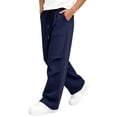 thumbnail image 2 of Weebloom Teen Boys Sweatpants Kids Athletic Running Pants Wide Leg Baggy Elastic Waist Joggers Pants With Pockets 5-16 Years Trousers Navy 13-14 Years, 2 of 4