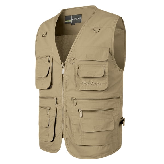 Mens Pocket Outdoor Loose Casual Vest Clothes