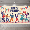 thumbnail image 6 of Colorful Happy Purim Banner Festive Purim Display Mask Design Party Hat Decor Festive Backdrop for Jewish Holiday Purim Celebration Indoor Party, 6 of 9