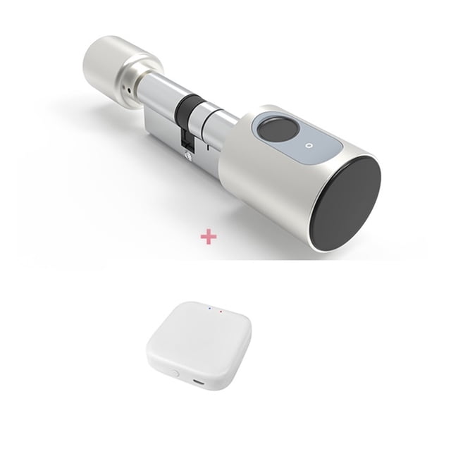 Door Lock, Adjustable Euro Cylinder Smart Lock Tuya BLE Finrprint IC Card Keys Phone App Home Electronic Door Lock Core Digital Keyless ,Easy to Install