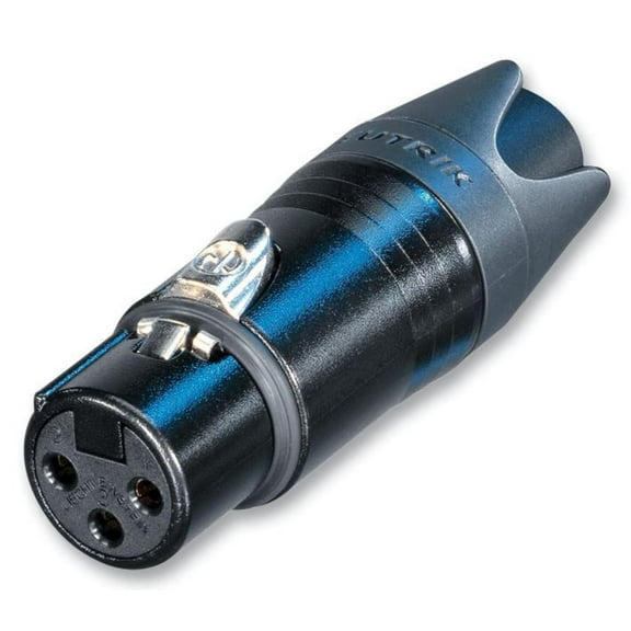 NEUTRIK - XLR Socket, 3 Pole, Black / Gold