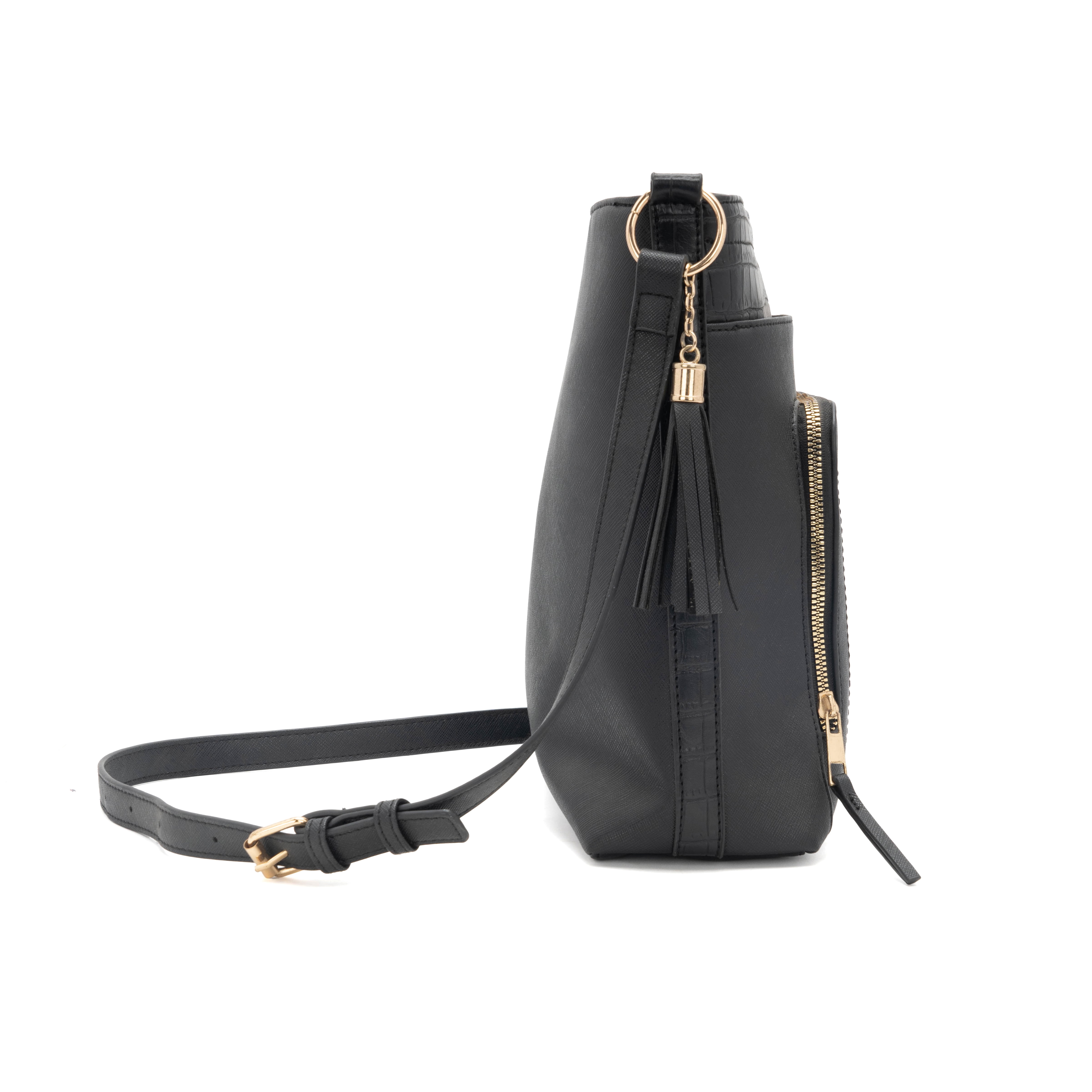 Women Crossbody Bag Black Color Messenger Bag Multi-pocket Shoulder Purse for Commuting Traveling