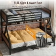 thumbnail image 3 of Mainstays Twin over Full Bunk Bed with Storage Shelf, Metal & Wood Frame, Space Saving for Bedroom, Black, 3 of 9