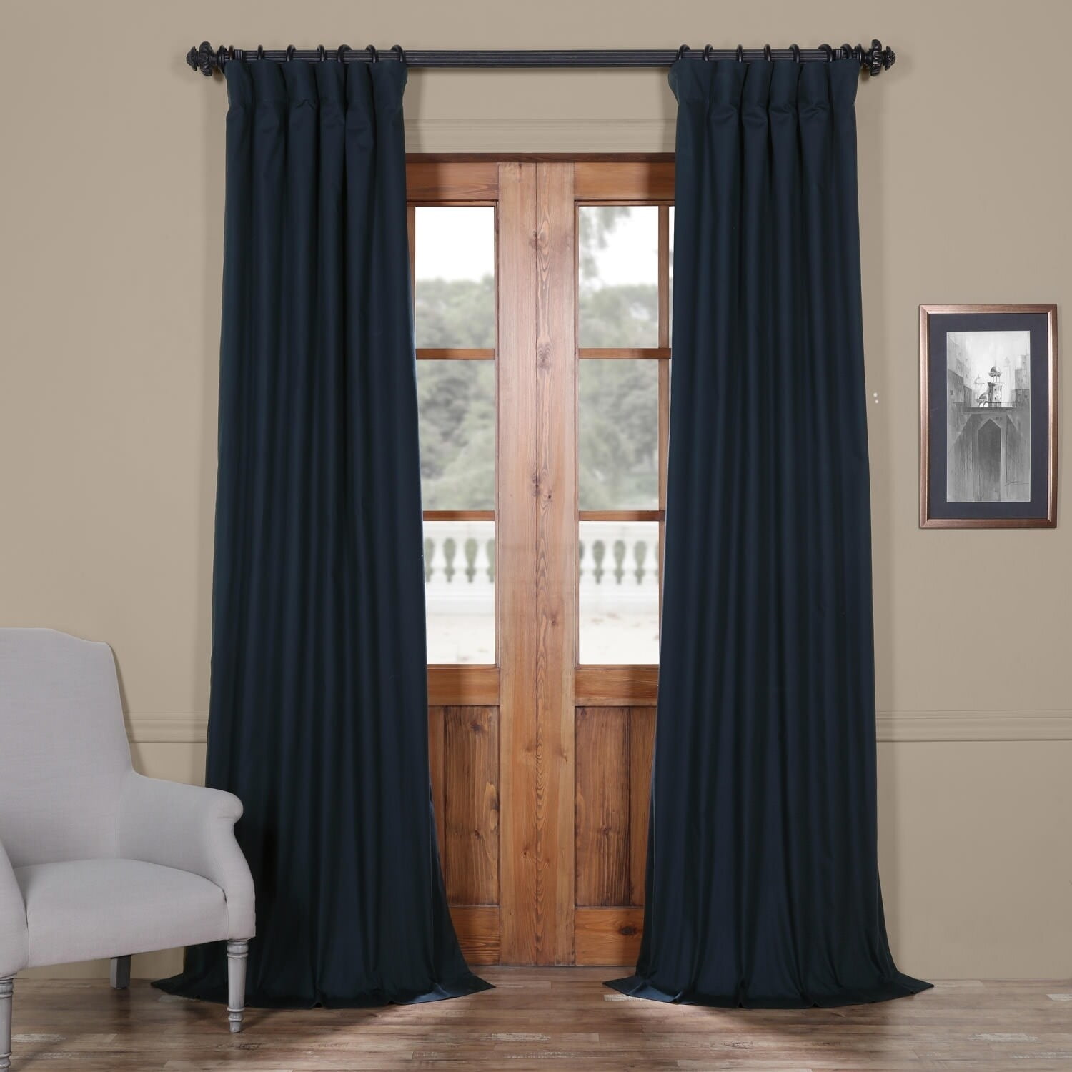 Exclusive Fabrics Solid Cotton True Blackout Curtain Panel